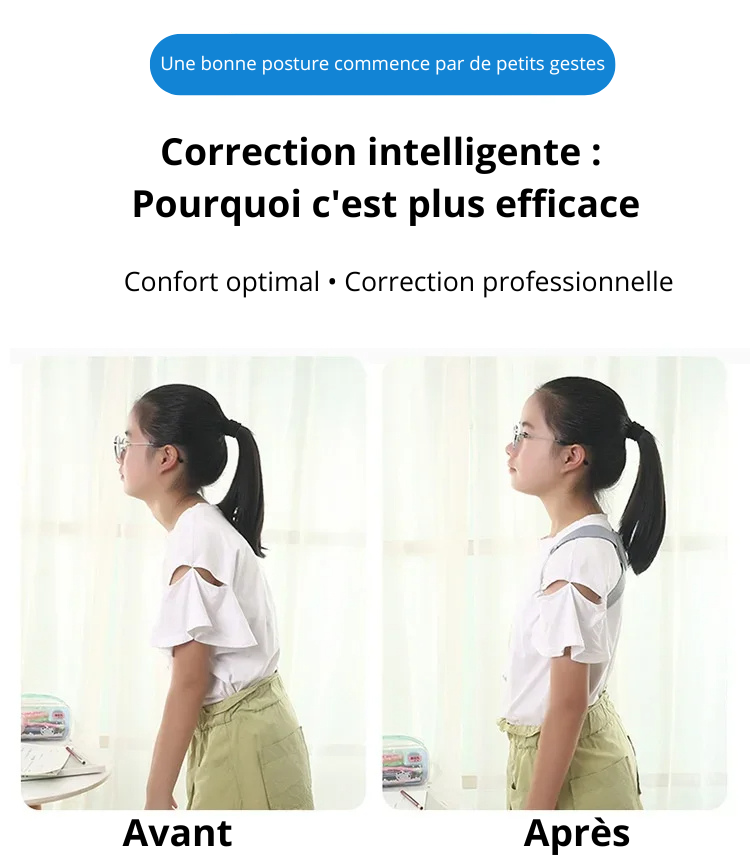 Correcteur de posture - alerte vibration lorsque le dos se voûte