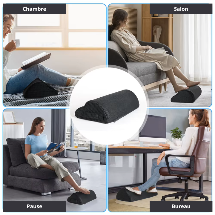 Coussin repose-pieds - vue latérale angle inclinaison optimal