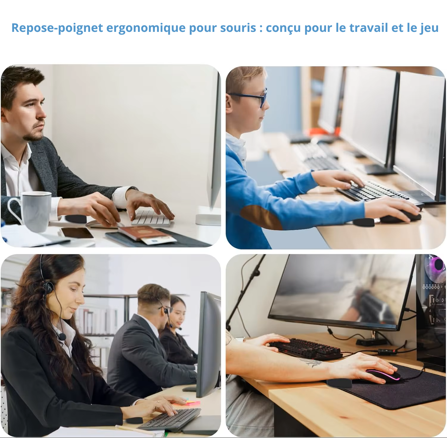 Repose-poignet mobile - format compact pour bureau