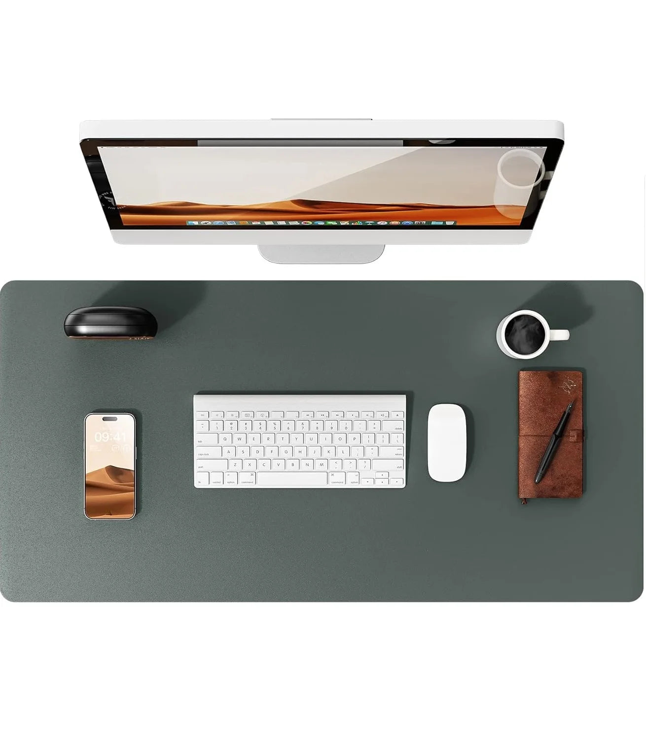 Tapis de bureau XL coloris vert foncé