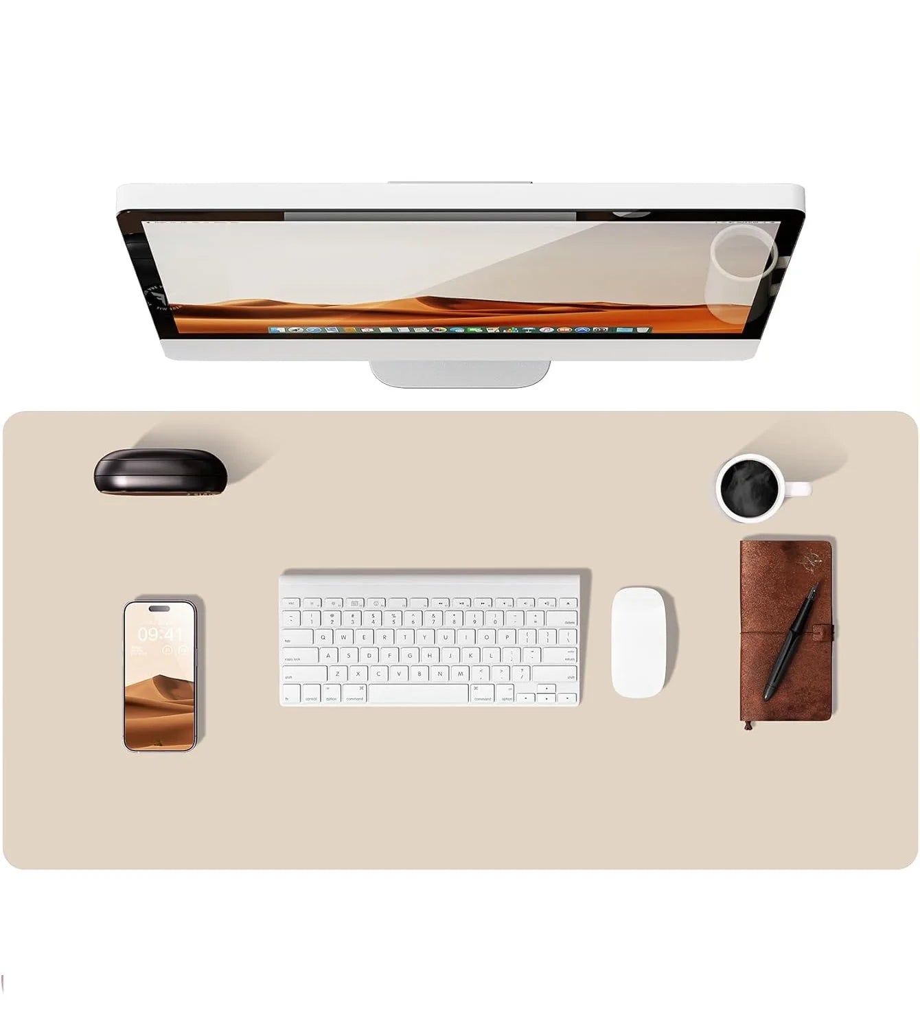 Tapis de bureau XL coloris beige