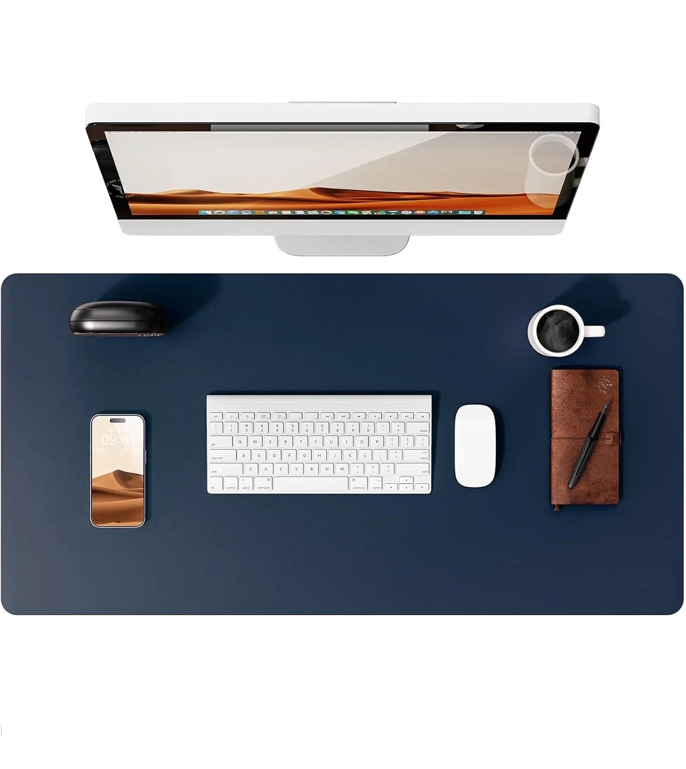 Tapis de bureau XL coloris bleu foncé