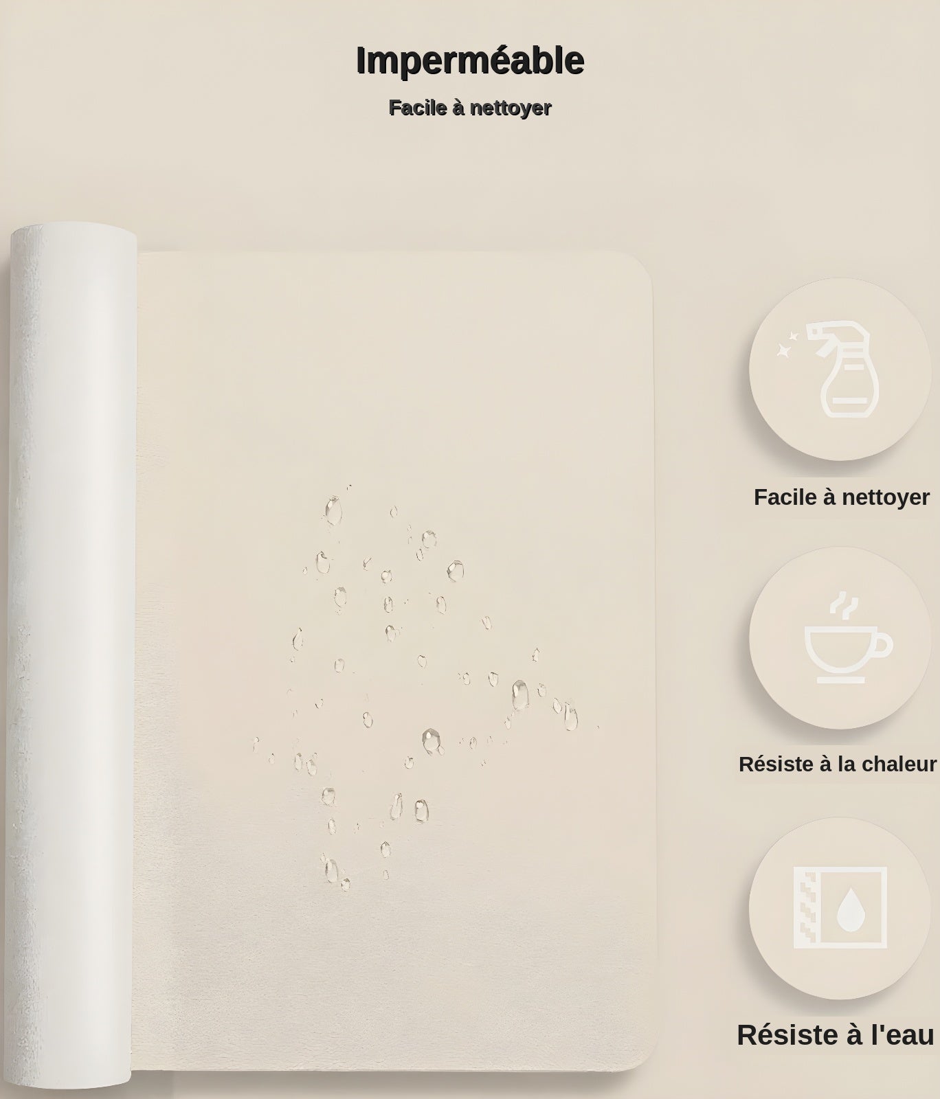 Tapis de bureau XL - surface imperméable idéale télétravail